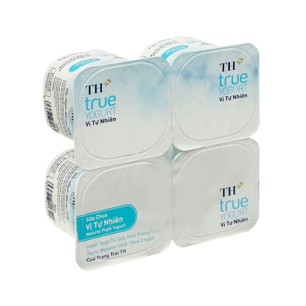 Sữa chua ăn tự nhiên TH true milk 100g - Lốc 4 hũ