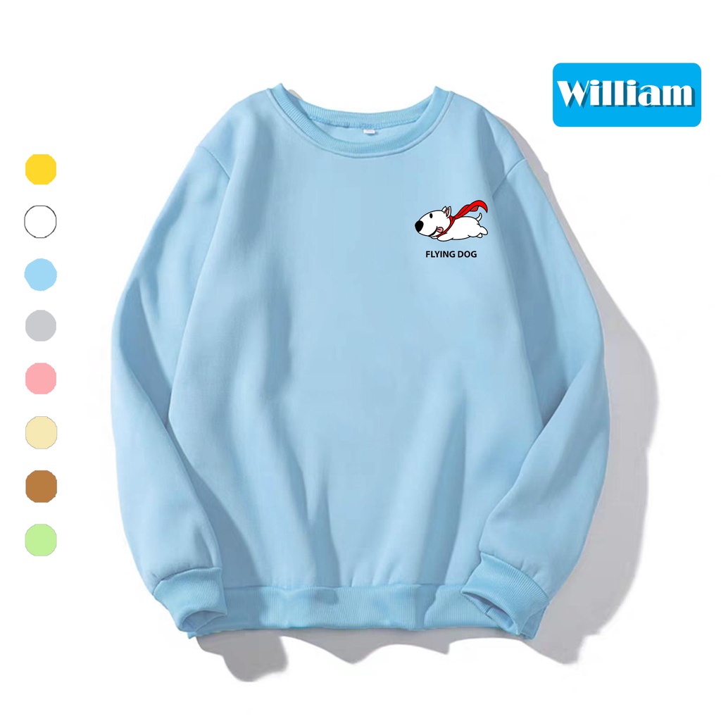 Áo sweater nam nữ in hình Cún cực cute chất nỉ dày dặn, hợp làm áo cặp William - DS190