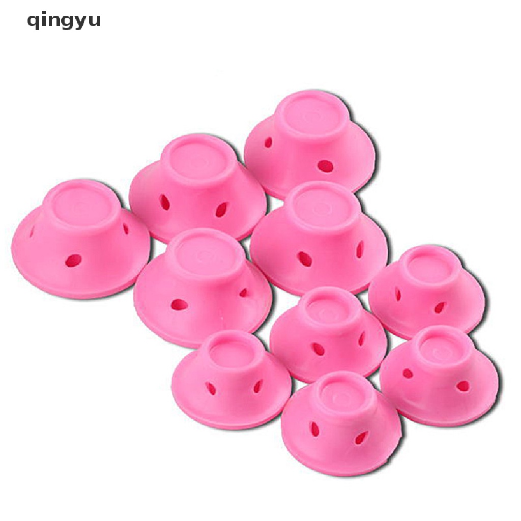 Bộ 10 Lô Cuốn Tóc Bằng Silicon Mềm DIY Dành Cho Nữ