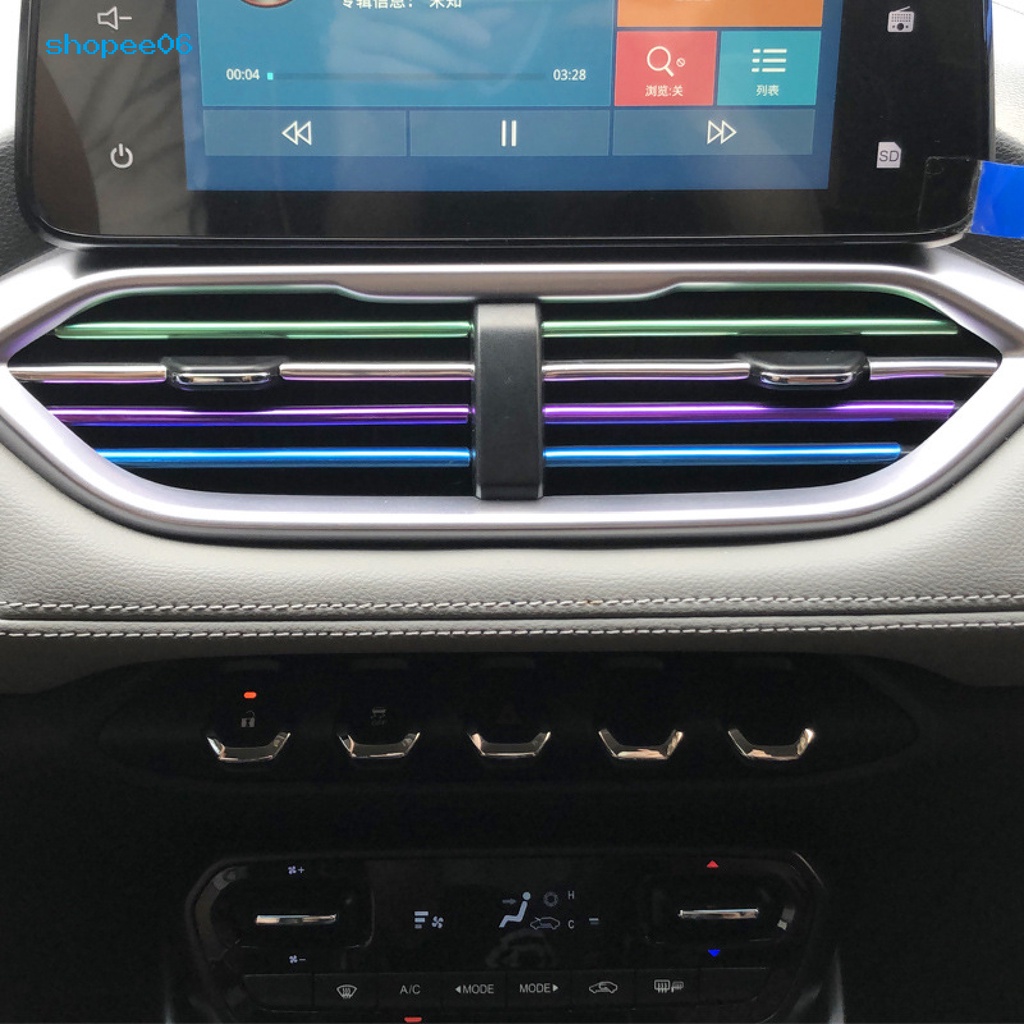 Bộ 10 Dải Viền Lỗ Thông Gió Xe Hơi Bằng PVC Màu Sắc Tươi Sáng