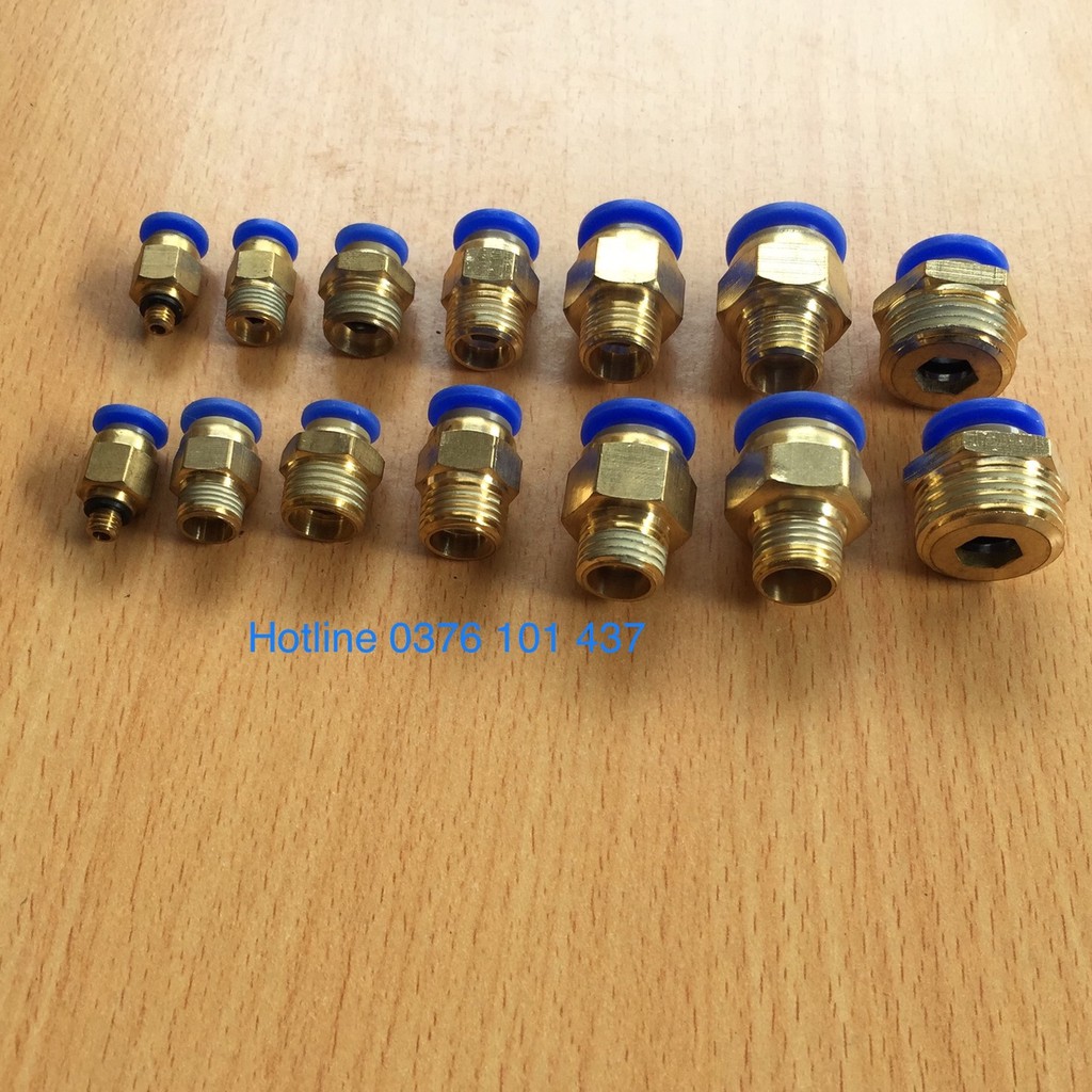 ĐẦU NỐI NHANH KHÍ NÉN PC ĐỦ CÁC LOẠI REN ĐỦ CÁC LOẠI ỐNG 4-6-8-10-12, CÚT NỐI HƠI KHÍ NÉN, ĐẦU NỐI HƠI KHÍ