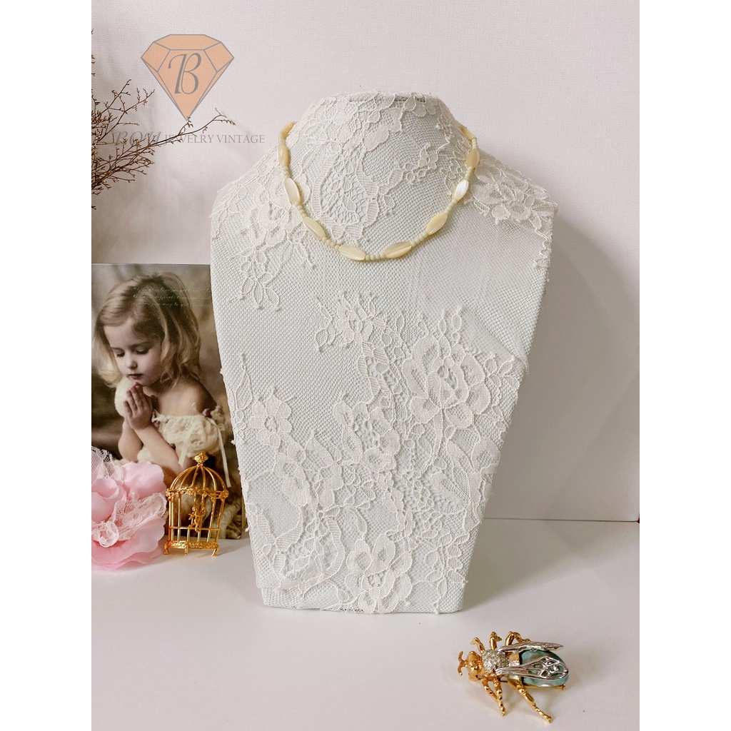 VÒNG CỔ XÀ CỪ SECONDHAND TRANG SỨC SI NHẬT BẢN BOU JEWELRY VINTAGE MÃ VC220