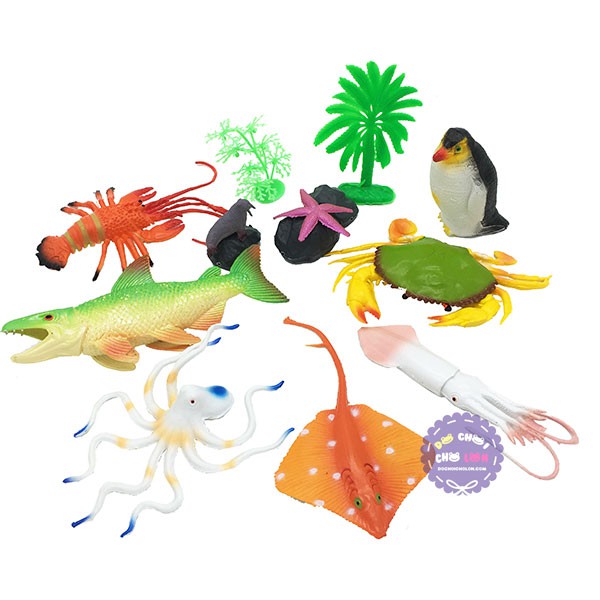 Bộ đồ chơi mô hình các loài sinh vật biển đại THÀNH LỘC bằng nhựa