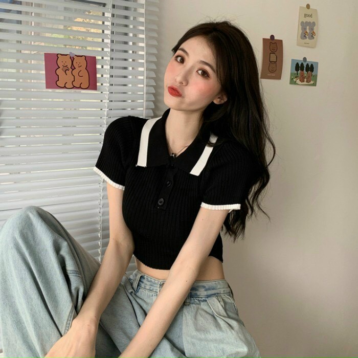 ÁO POLO CROPTOP BỐN MÀU HÀNG QUẢNG CHÂU, ÁO CROPTOP TAY DÀI, ÁO POLO LACOSTE