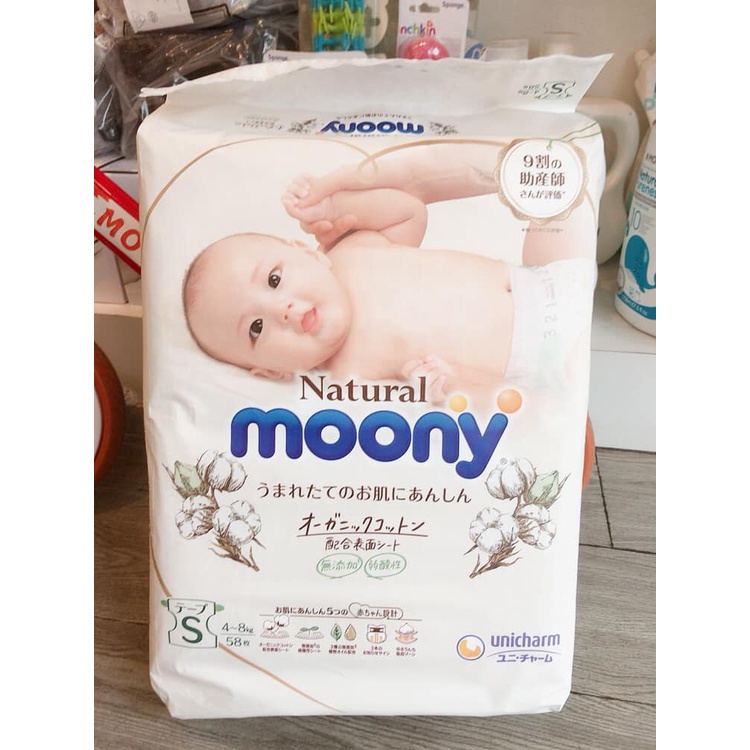 Bỉm Moony Natural Nội Địa Nhật - Moony Natural Nội Địa Chính Hãng - Bỉm Moony Dán/Quần Đủ Size NB63/S58/M48/L36/XL32