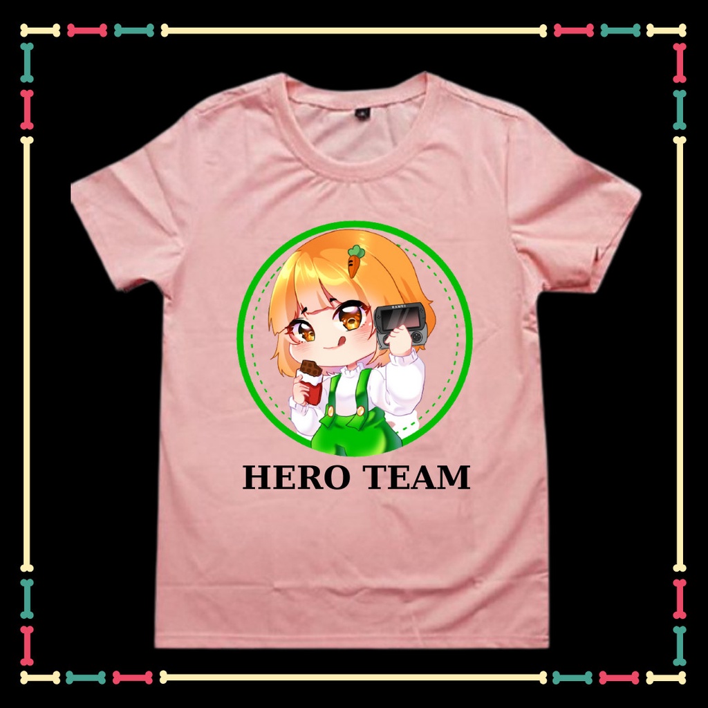 Áo thun cho bé gái in mẫu HERO TEAM dễ thương, xịn xò