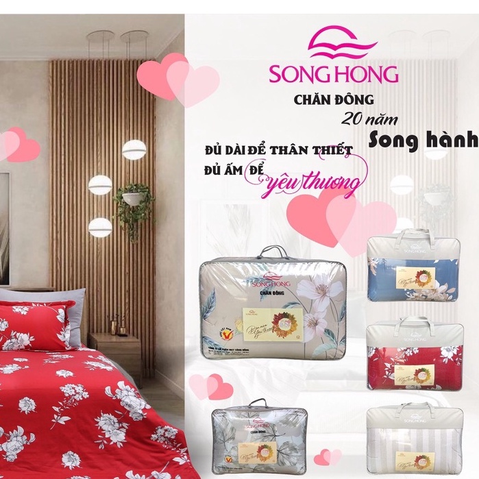 Vỏ chăn đông 2m*2.2m Sông Hồng chất cotton- Chính hãng