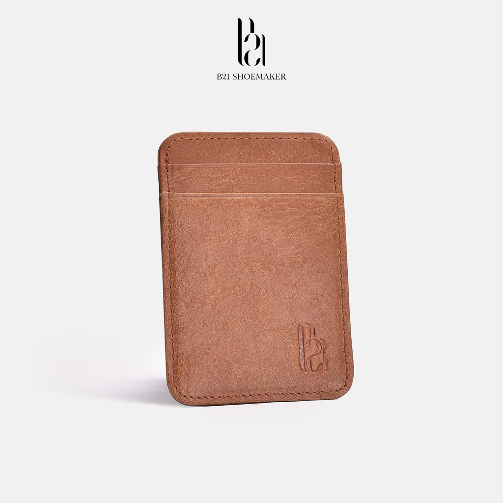 Ví Đứng Mini Nam B21 Shoemaker Da Bò Thật Cao Cấp Nhiều Ngăn Đựng Thẻ CCCD ATM GPLX Tiện Lợi Phong Cách Công Sở Nhỏ Gọn