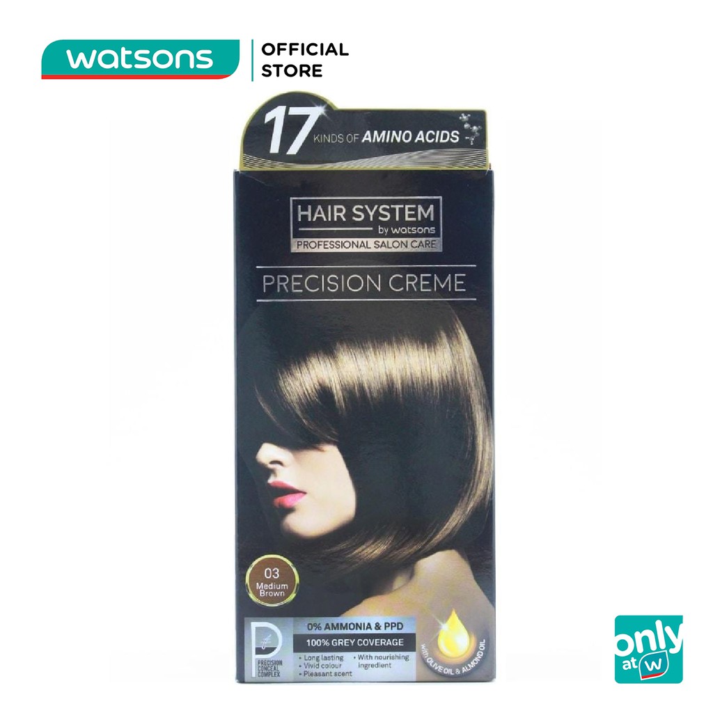 Thuốc Nhuộm Tóc Hair System By Watsons Professional Salon Precision 60ml+60ml+10ml.#03 Medium Brown