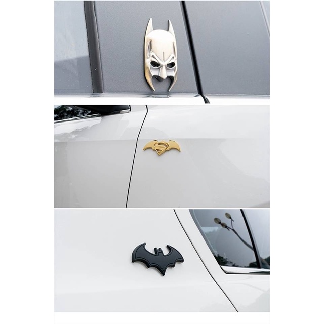 Miếng dán trang trí xe ô tô hình logo batman bằng hợp kim nhôm
