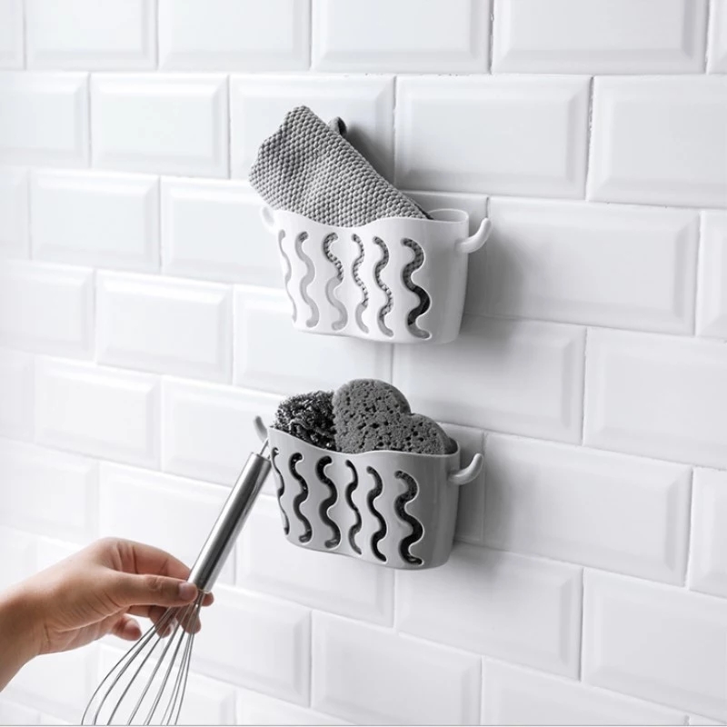 Giỏ treo có cốc hút/ Giá đỡ miếng bọt biển trong phòng tắm/ Móc đựng xà phòng/ Giá treo tường đa chức năng cho nhà bếp