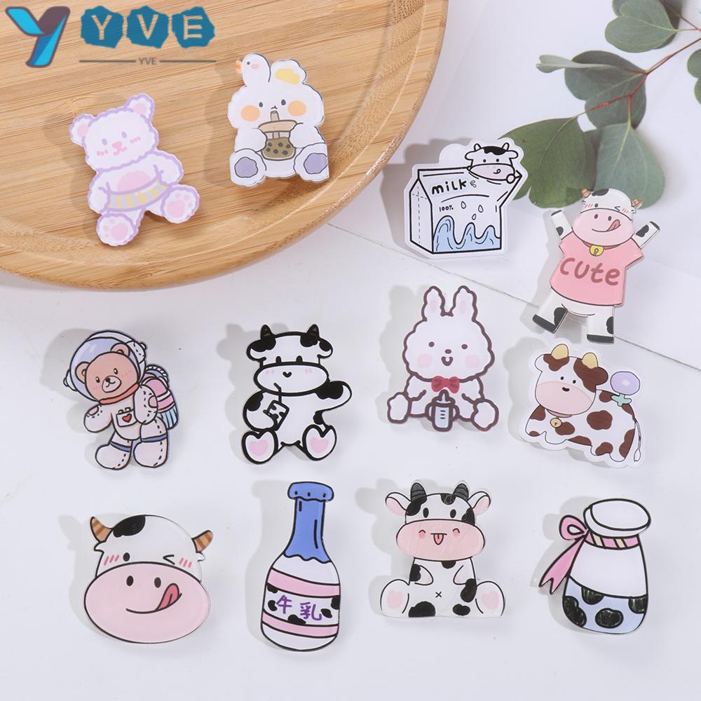 Huy Hiệu Cài Áo Hình Bò Sữa Có Đèn Dễ Thương