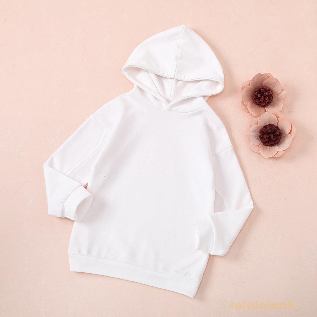 Áo Khoác Hoodie Màu Trơn Cho Bé Gái