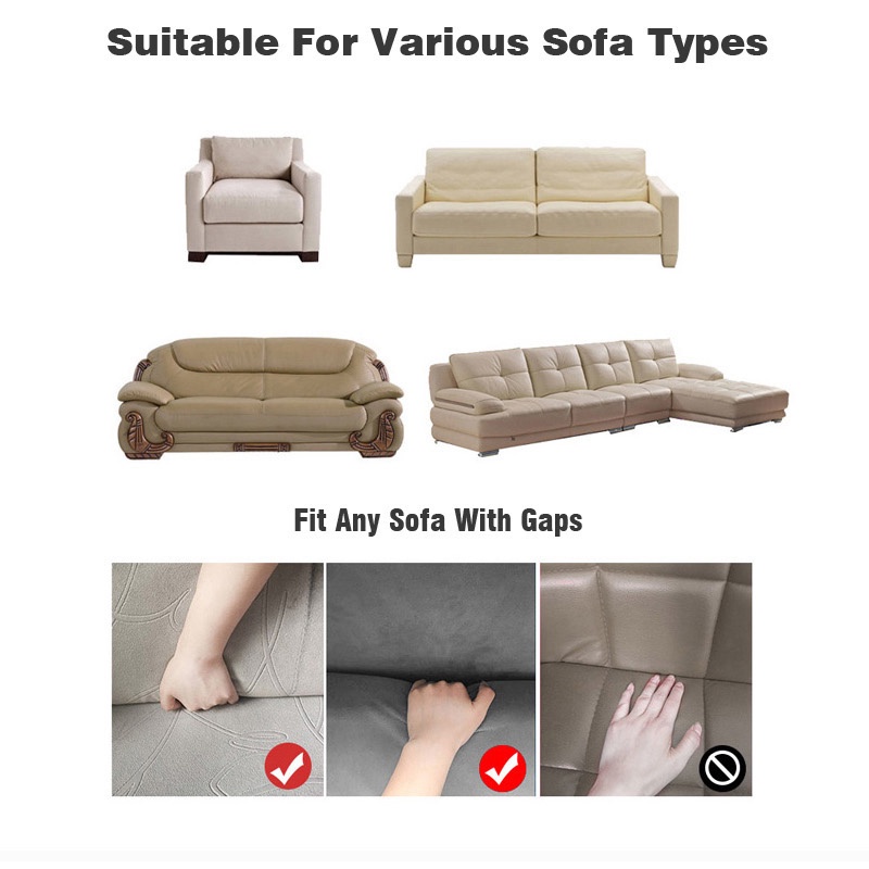 Vỏ bọc ghế sofa 1/2/3/4 chỗ ngồi hình chữ L màu trơn co giãn bảo vệ toàn phần trang trí nội thất