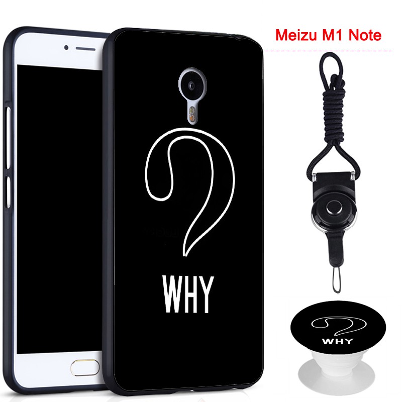 Ốp điện thoại có đế đỡ và dây đeo họa tiết hoạt hình cho Meizu M1 Note