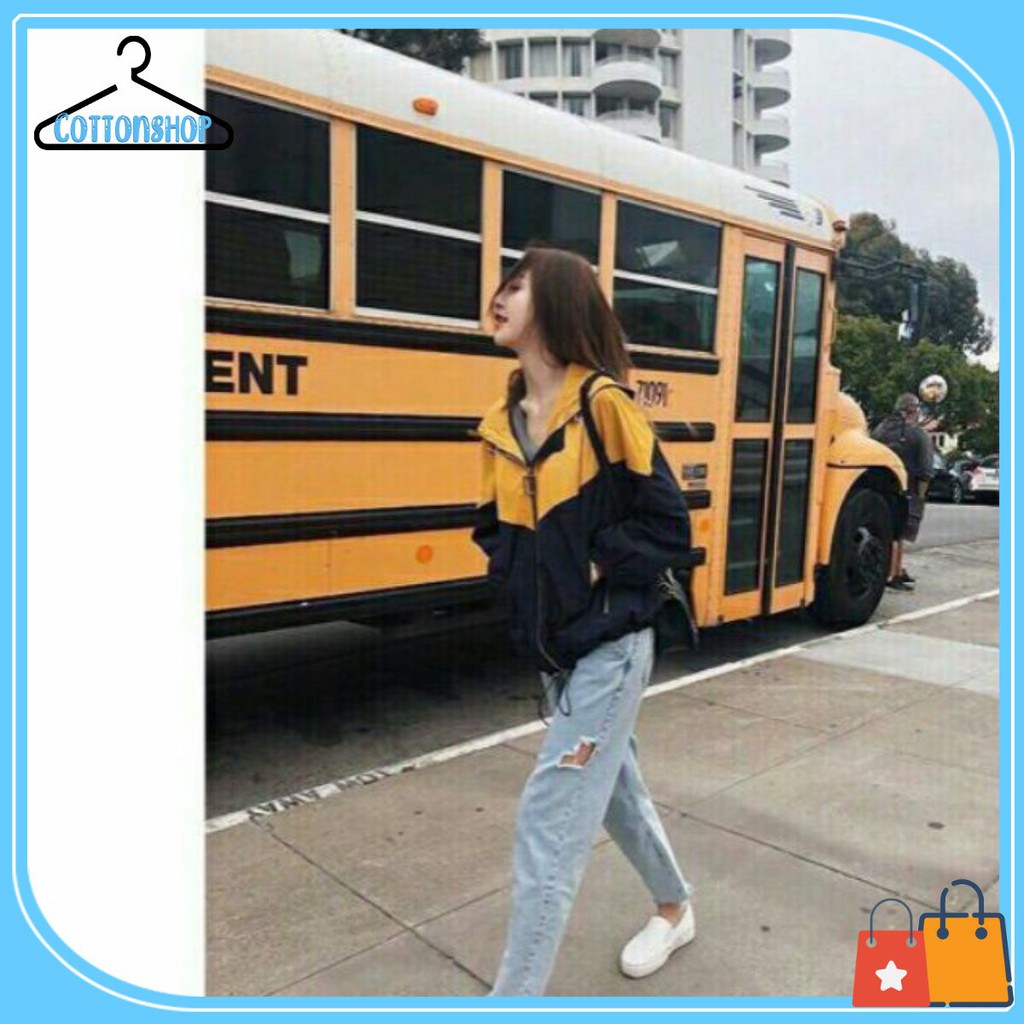 [Giá siêu rẻ] Áo khoác dù phối 2 màu đơn giản cá tính, kèm hình chụp thật