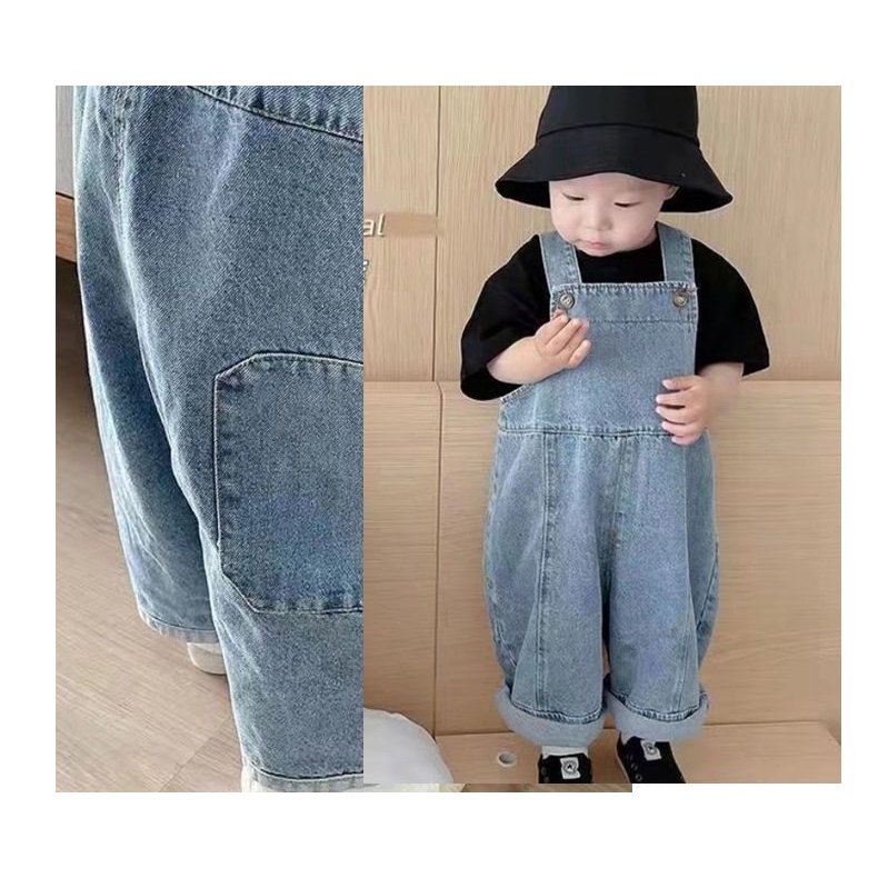[Babycat] Hàng Có Sẵn Quần Yếm Denim Phong Cách Nhật Bản Hàn Quốc Mới Dễ Phối Đồ Cho Trẻ Em