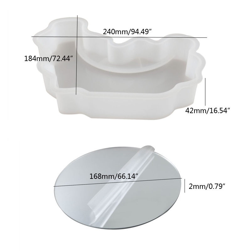 Khuôn Silicone Làm Gương Trang Điểm Hình Học Diy