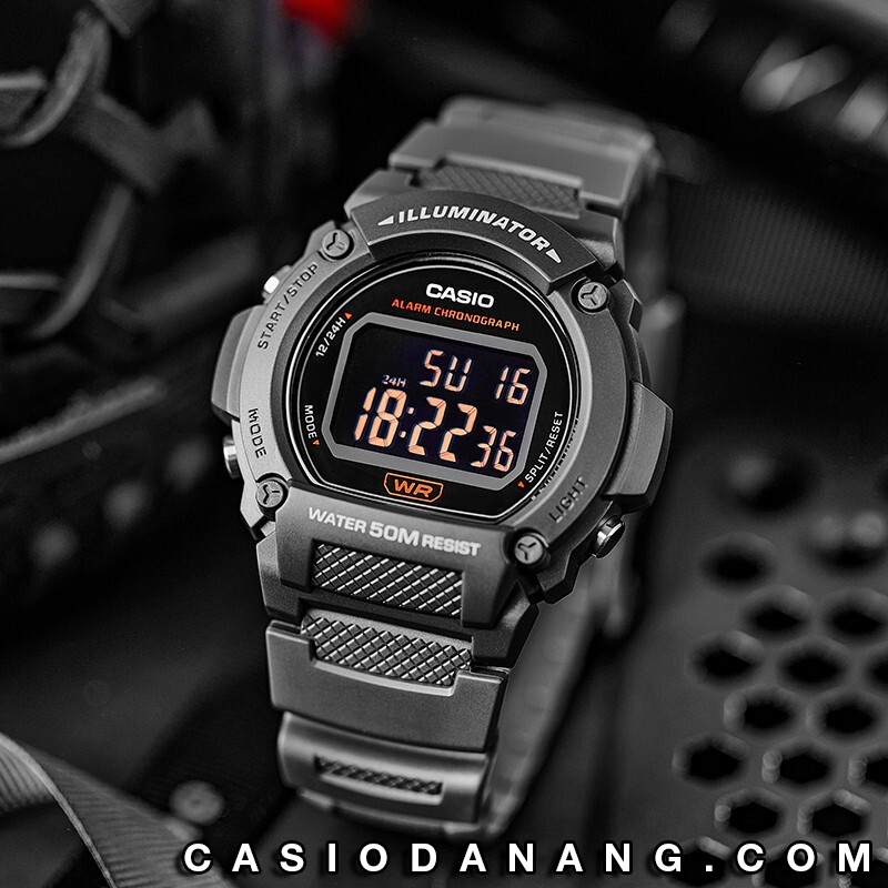 Đồng hồ nam dây nhựa Casio chính hãng Anh Khuê W-219H-8BVDF