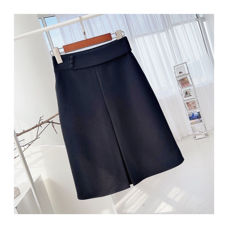 Chân váy bọc cúc G166, đầm công sở thiết kế đẹp có túi hai bên hông, đủ size dễ mang  - GEM Fashion