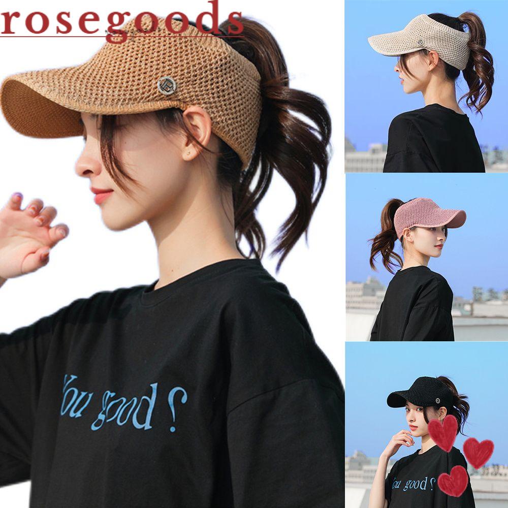 ☆Hoa Hồng☆ Mũ Lưỡi Trai Nửa Đầu Chống Nắng Tia UV Thời Trang Mùa Hè Cho Nữ