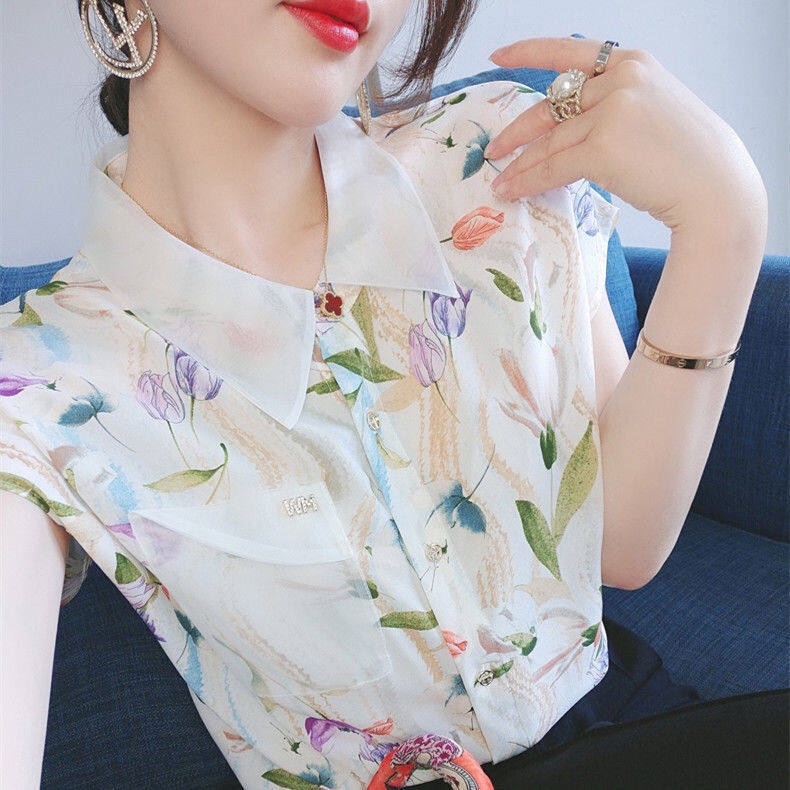 Áo Sơ Mi Tay Ngắn Dáng Rộng In Họa Tiết Vintage Thời Trang Hàn Quốc Mới