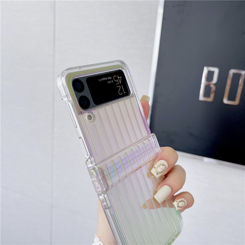 Ốp Điện Thoại Dạng Vali Trong Suốt Ánh Laser Chống Sốc Cho Samsung Galaxy Z Flip 4 Z Flip 3 Z Flip / Samsung Z Flip 4 Z Flip 3 Z Flip