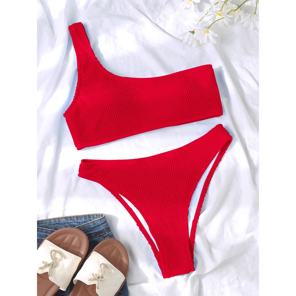 Set bikini 2 mảnh chéo vai