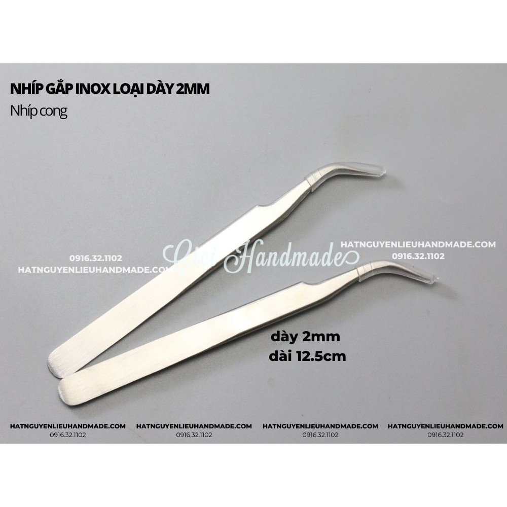 Nhíp gắp inox 2mm loại cao cấp loại dày dặn (nhíp thẳng và cong)