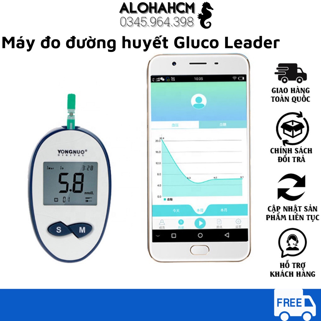Máy Đo Đường Huyết Dr. Gluco Leader 7 Thao Tác Đơn Giản Cứu Cánh Người Tiểu Đường- Dụng Cụ Y Tế Cá Nhân