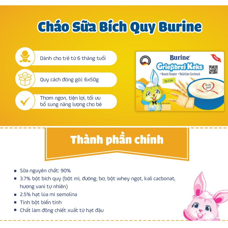 Cháo Sữa Ăn Dặm Burine Vị Bích Quy Dinh Dưỡng Thơm Ngon Bổ Sung Năng Lượng Và Vitamin - 1908