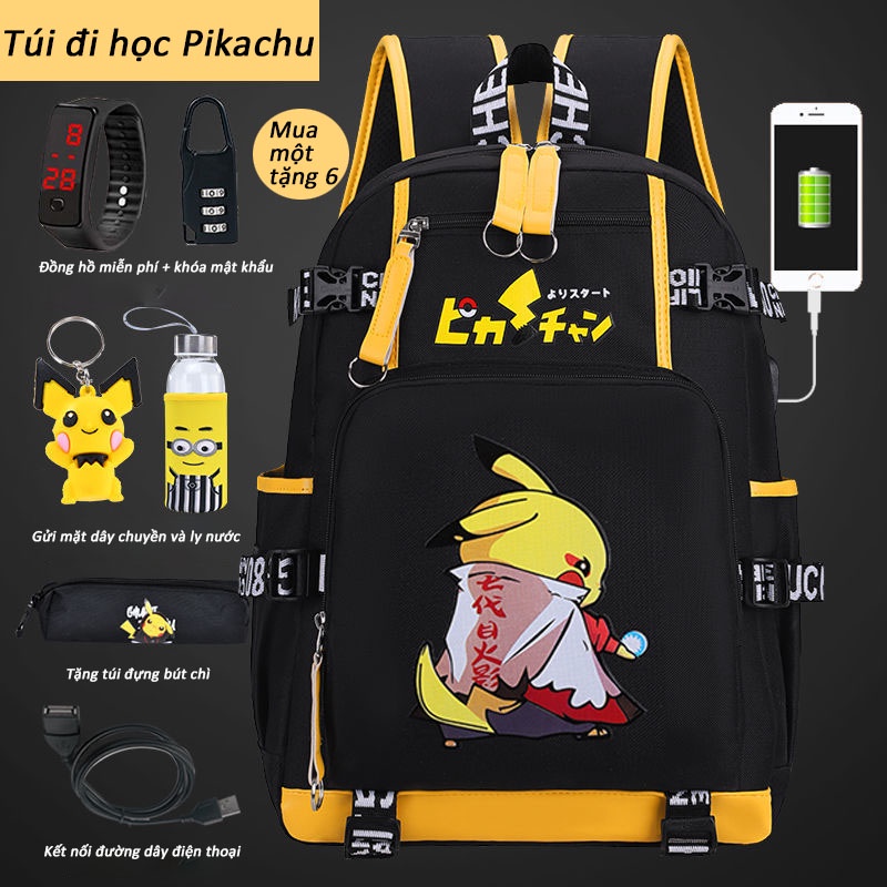 Anime Pikachu phiên bản Hàn Quốc ba lô siêu nhẹ chống thấm nước cho nam và nữ