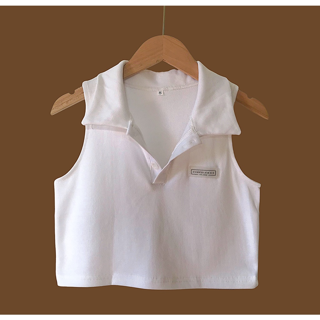 |Hình thật độc quyền| Áo croptop cổ polo