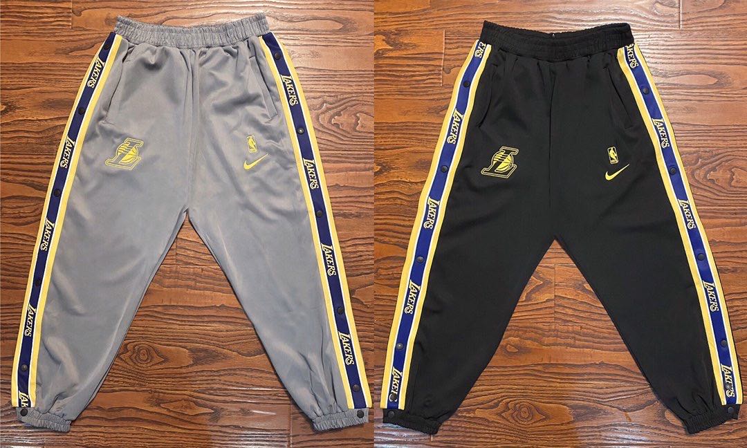Nike Lakers Kobe Basketball Pants Men's Training Sports Pants Breasted Pants Bundles Loose Button Breathable Pants