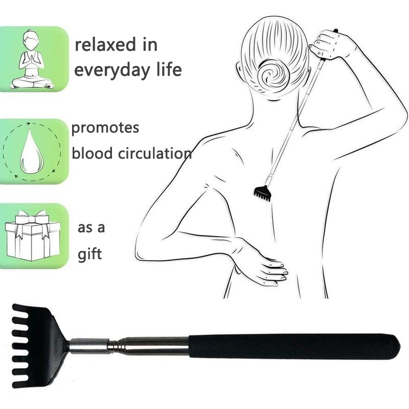 Gậy Gãi Lưng Mát Xa Bằng Thép Không Gỉ Có Thể Thu Gọn Tiện Lợi