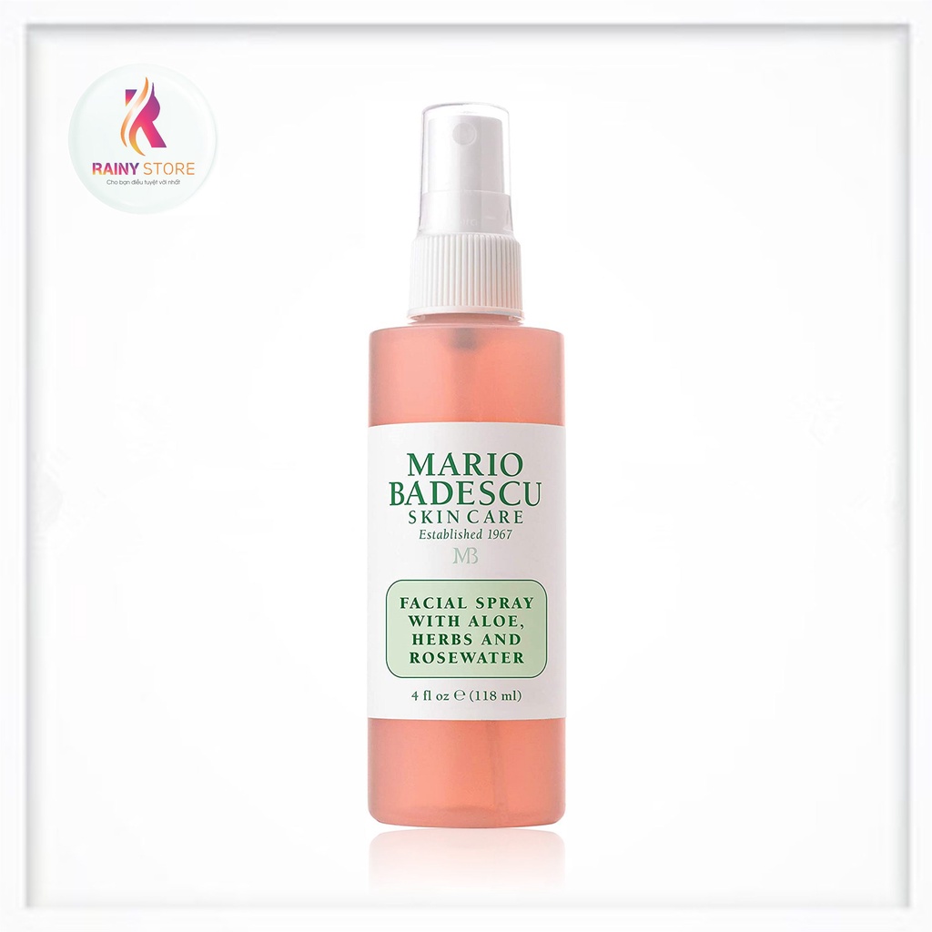 Toner xịt khoáng Mario Badescu Facial Spray With Aloe, Herbs And Rosewater 118ml