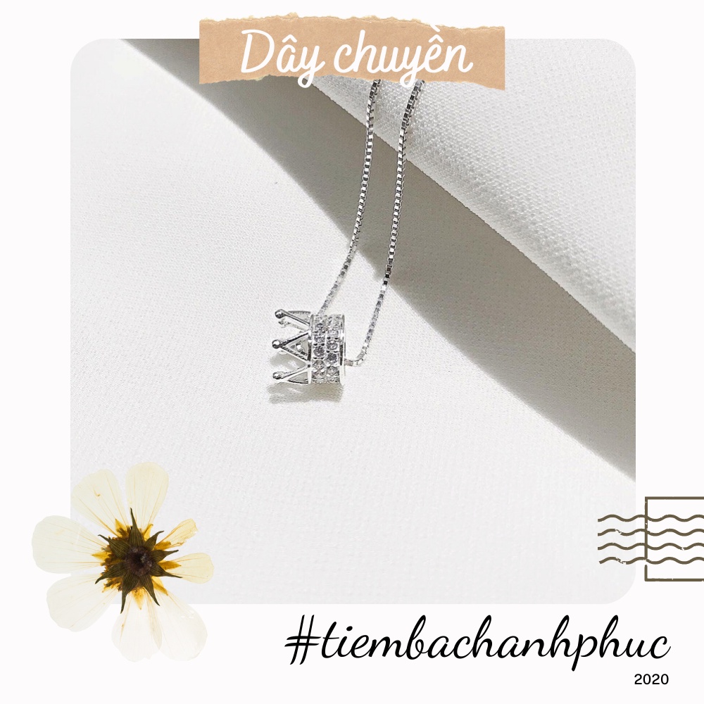 Dây chuyền nữ bạc ta mặt hình vương miện (Ảnh thật cuối) vòng cổ nữ bạc thật siêu xinh xắn không đen - Mã TSJD12