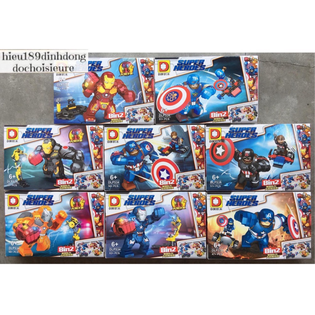 Lắp ráp xếp hình Lego siêu anh hùng 534 : Big fig Cuộc chiến của captain và iron man