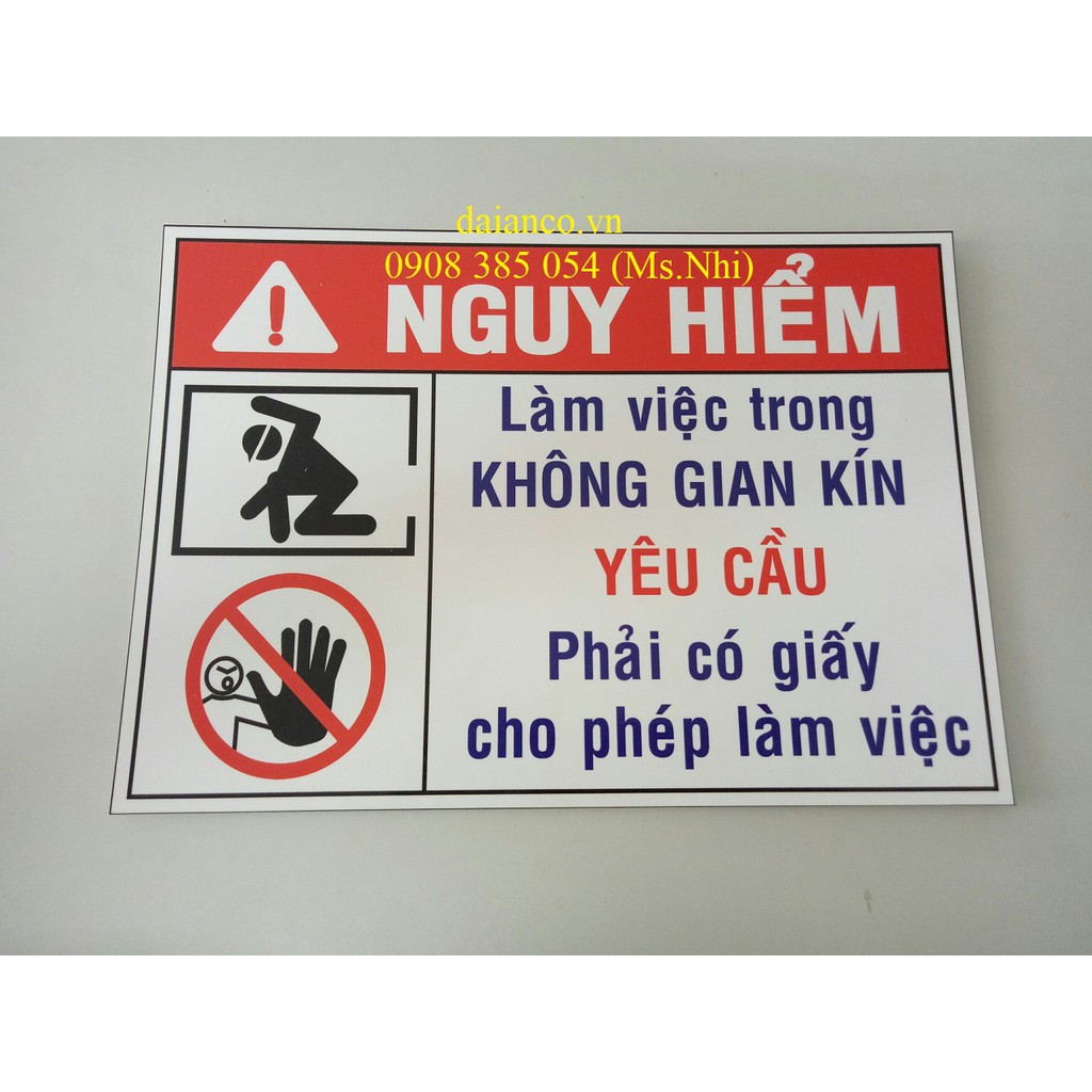 Biển báo an toàn chất liệu fomex dán decal kích thướt 20 x 30cm - Hình thật, có sẵn