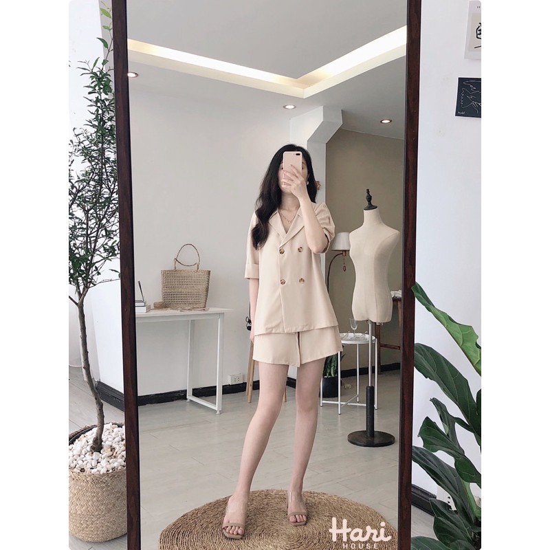 Set vest hè thu Hàn Quốc chất liệu cotton lụa cao cấp