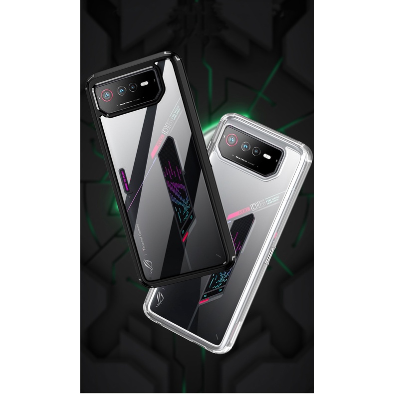 Ốp Điện Thoại Acrylic Cứng Viền TPU Dẻo Trong Suốt Siêu Mỏng Chống Sốc Cho ASUS ROG Phone 6