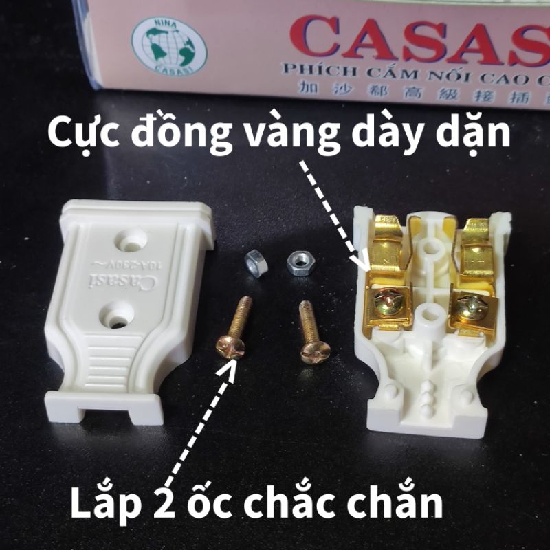 Phích cắm nối âm, phích cái CASASI nhựa PC chống cháy