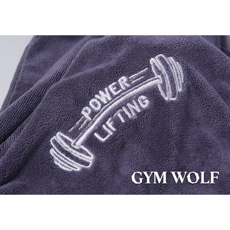 Khăn tập GYM cao cấp chữ Powerlifting bản lớn (42x95cm) cực thấm hút mồ hôi và mềm mại.