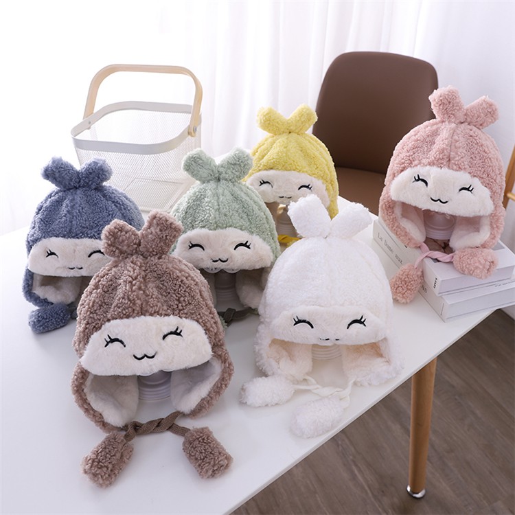 Mũ lông ấm áp phong cách hoạt hình thu đông cho bé