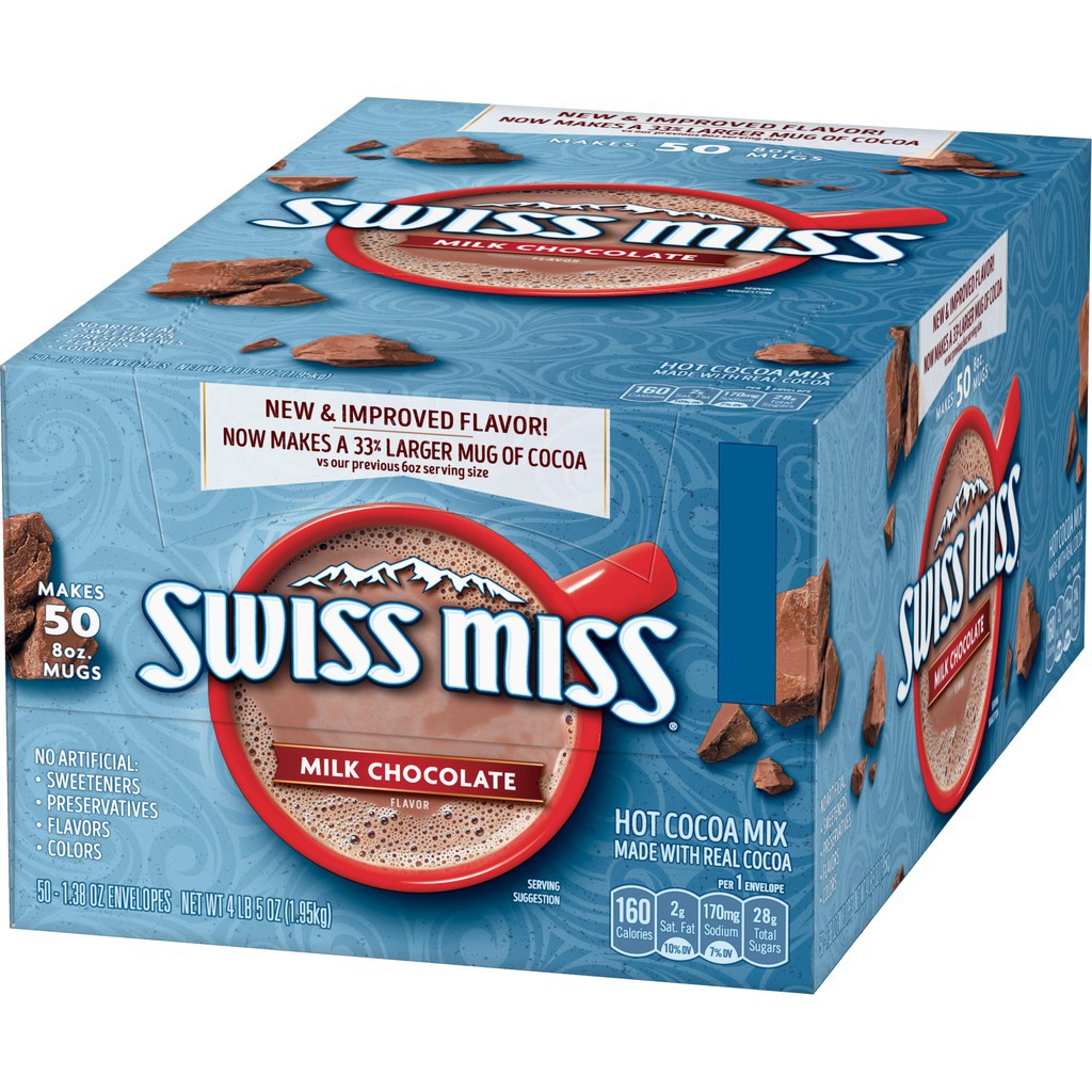 ( Bán sỉ ) Bột pha uống Swiss Miss Milk Chocolate Hot Cocoa Mix hộp 1.95kg