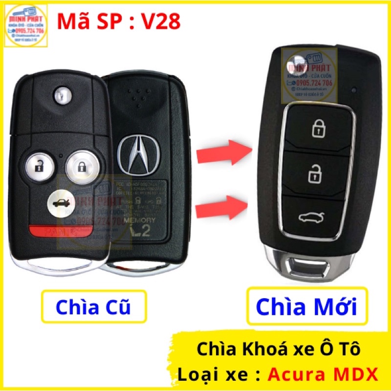 Làm thêm Remote xe Acura MDX