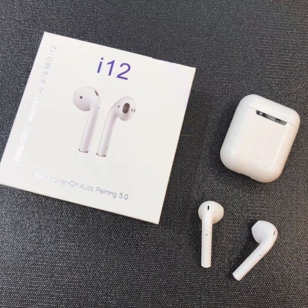 Tai Nghe Bluetooth i12 Không Dây 5.0, Bản Quốc Tế, Âm Thanh chuẩn HIFI Cho Androi Và Ios