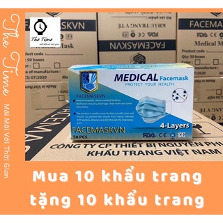 ( Sẵn ) Khẩu trang _Khẩu trang y tế FACEMASKVN kháng khuẩn 4 lớp hộp 50 cái