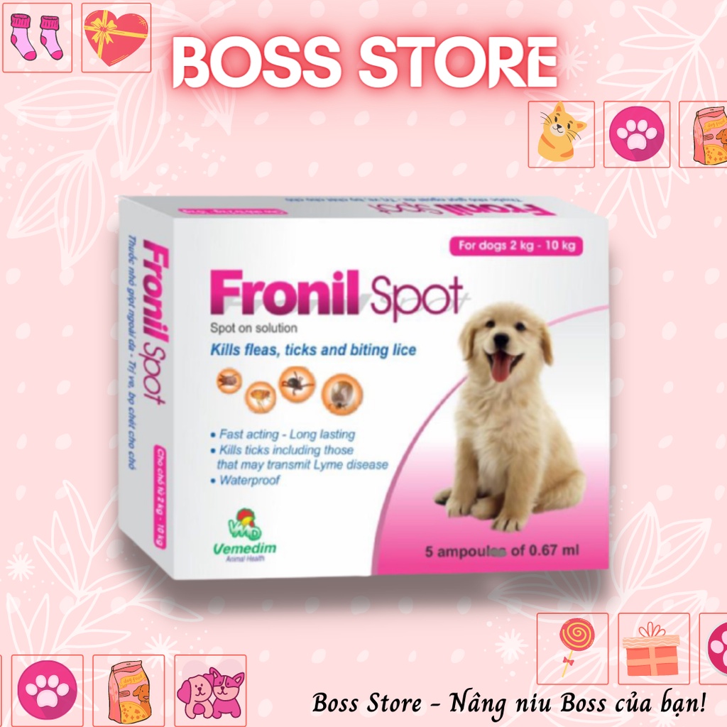 1 ỐNG FRONIL SPOT - NHỎ GÁY PHÒNG TRỊ VE, BỌ CHÉT TRÊN CHÓ