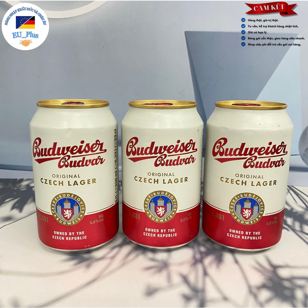 Bia Budweiser Budvar 500ml/330ml Tiệp